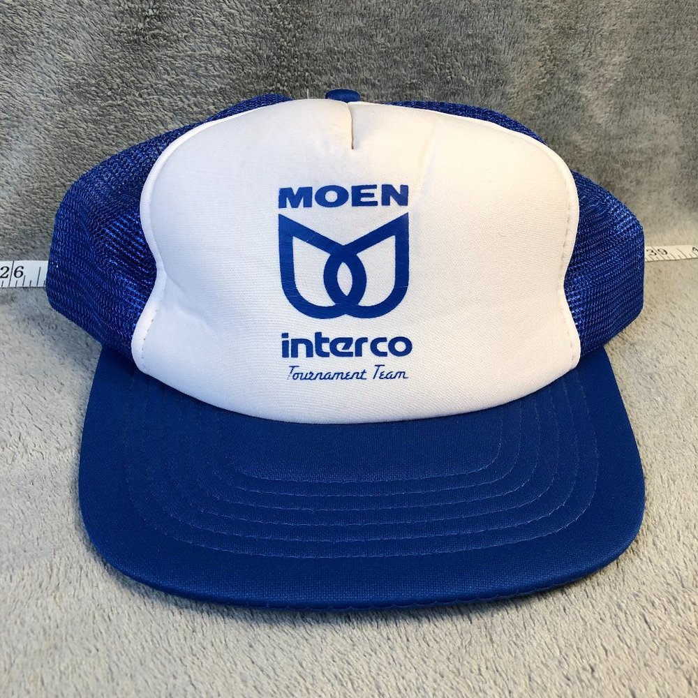 VINTAGE Retro Trucker Hat Snapback Cap Moen Faucets Interco Tournament Team